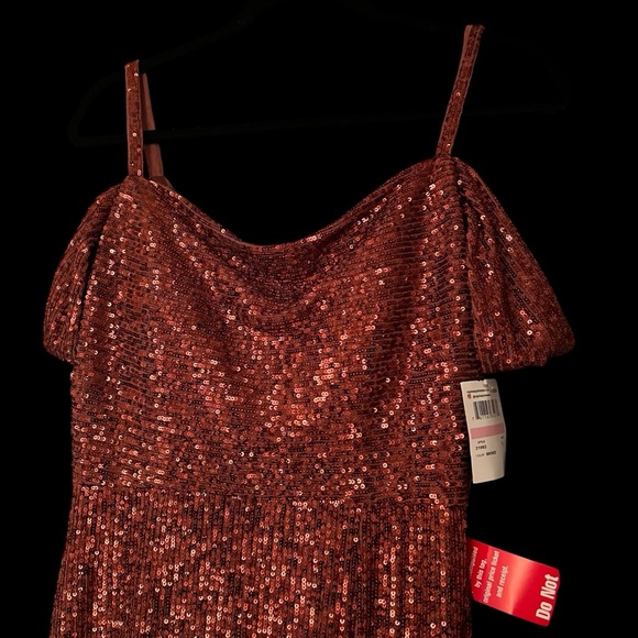 NWT Nightway Bronze Sequin Maxi Dress - Picture 7 of 10
